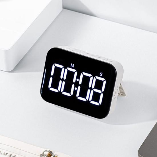 Digital Timer Easy Read LED Display Adjustable Rechargeable Countdown Countup Timer Study Kitchen Cooking Baking Timer with Dual Modes