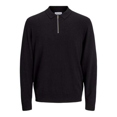 Jack And Jones Mens Emil Knitted Quarter Zip Polo Shirt