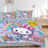 Hello Kitty Garden Print 3Pcs Bedding Setduvet Cover With 2 Bedropillowcase Home Birthday Gift
