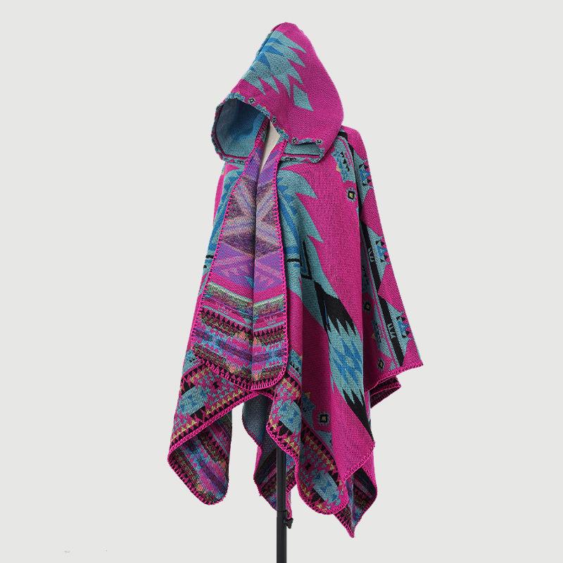 Men's & Women's Hooded Shawl Cape Cloak - Spring/Summer Scarf, Yunnan Xinjiang Tibet Style