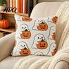 Washable Decorative Pillow Covers Ghost Pumpkin Cushion Cover Halloween Throw Cute Soft Cases Embroidered Case Plush Pillowcase for Couch