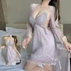 Sexy Pajamas With Chest Pad Lace Mesh Large Size Bow Suspender Home Clothing Set