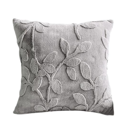 Plush Jacquard Pillow Cover, 3D Embossed Solid Color Cushion Case, 17.7 x17.7 Inch Anti-Static Soft Throw Pillow Cover, Modern Cozy Home Decor for