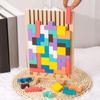 Tetris Puzzle Wooden Building Block Puzzle 3D Tetris Block Toys Educational Toys Manual Thinking ...