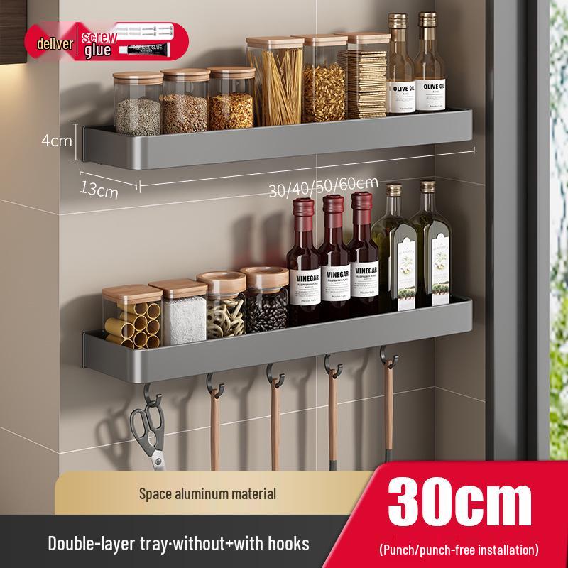 Wall-Mounted Multifunctional Kitchen Spice and Knife Organizer