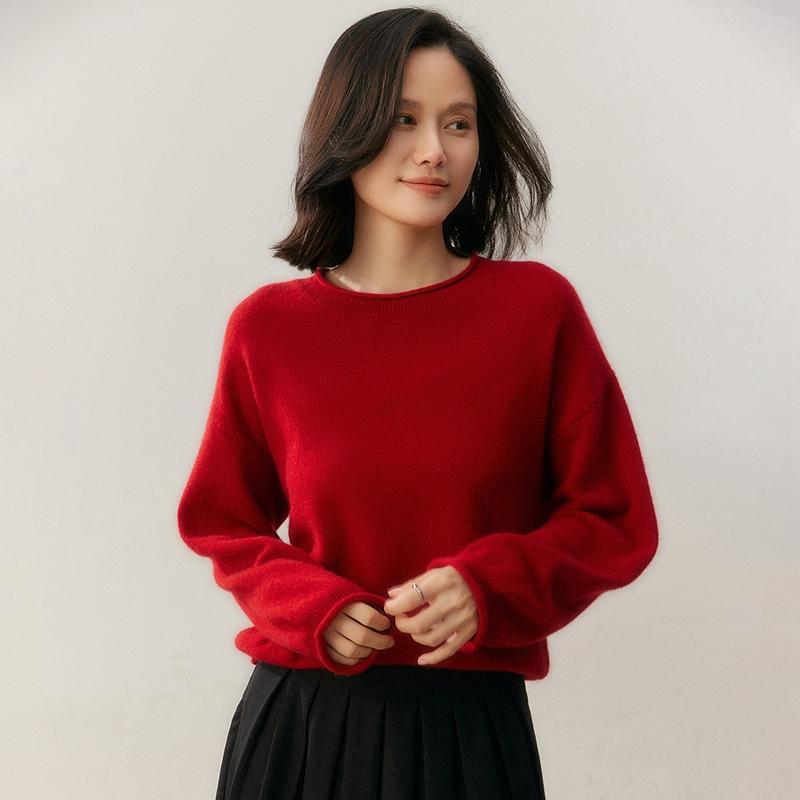 Qinghe 100% Kašmírový Dámský Svetr - Ultra Měkký Luxusní Zimní Pulovr