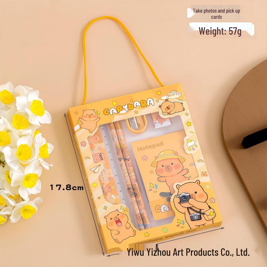 June 1st Kids' 3D Cartoon Stationery Gift Box - 6-Piece Set for Primary Students, Perfect for Back-to-School Season