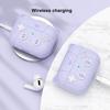 for AirPods 4 Generation Case Cover with Keychain Game Player Design Soft Silicone Case for AirPods Pro2 Charging-Cat Ear Purple