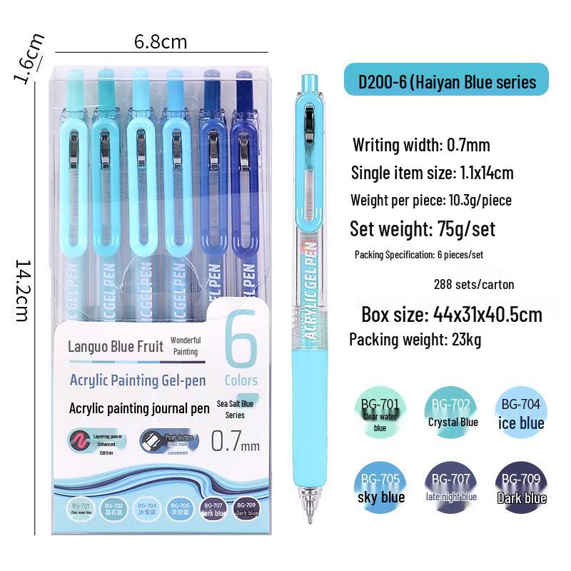 

90-Color Blue Fruit Acrylic Paint Pen, 0.7mm Large Capacity Hand-Press Student Journal Marker 0.7mm