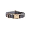Gray Plaid Velvet Anti-Escape Dog Collar and Leash Set