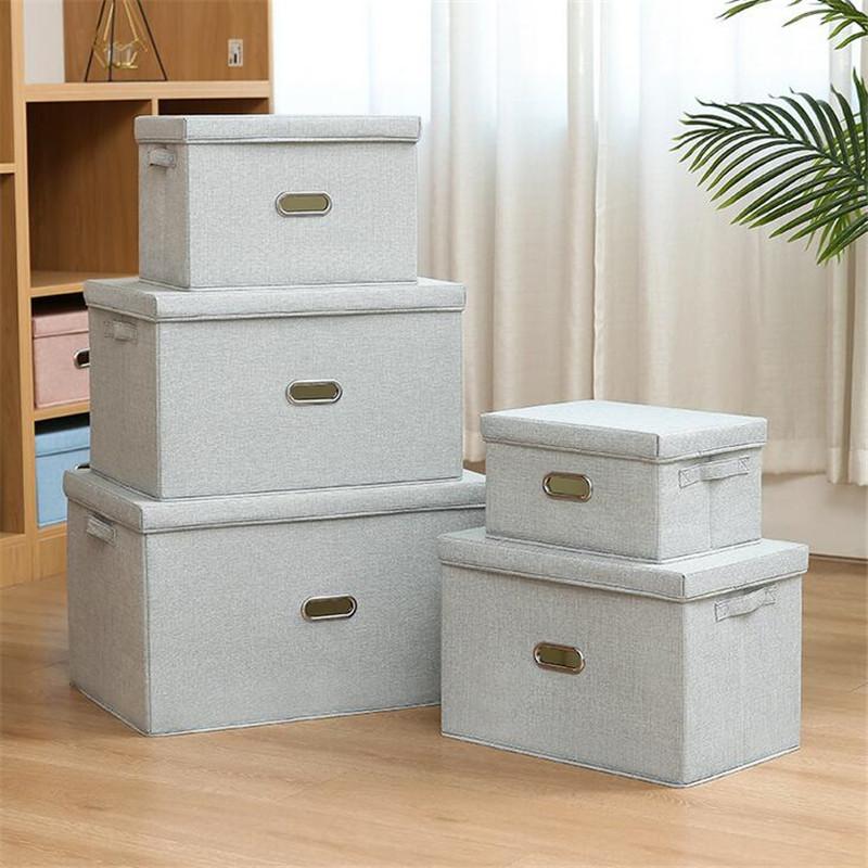 Köp Foldable Fabric Storage Bin Sundries Books Clothes Toys Storage Box