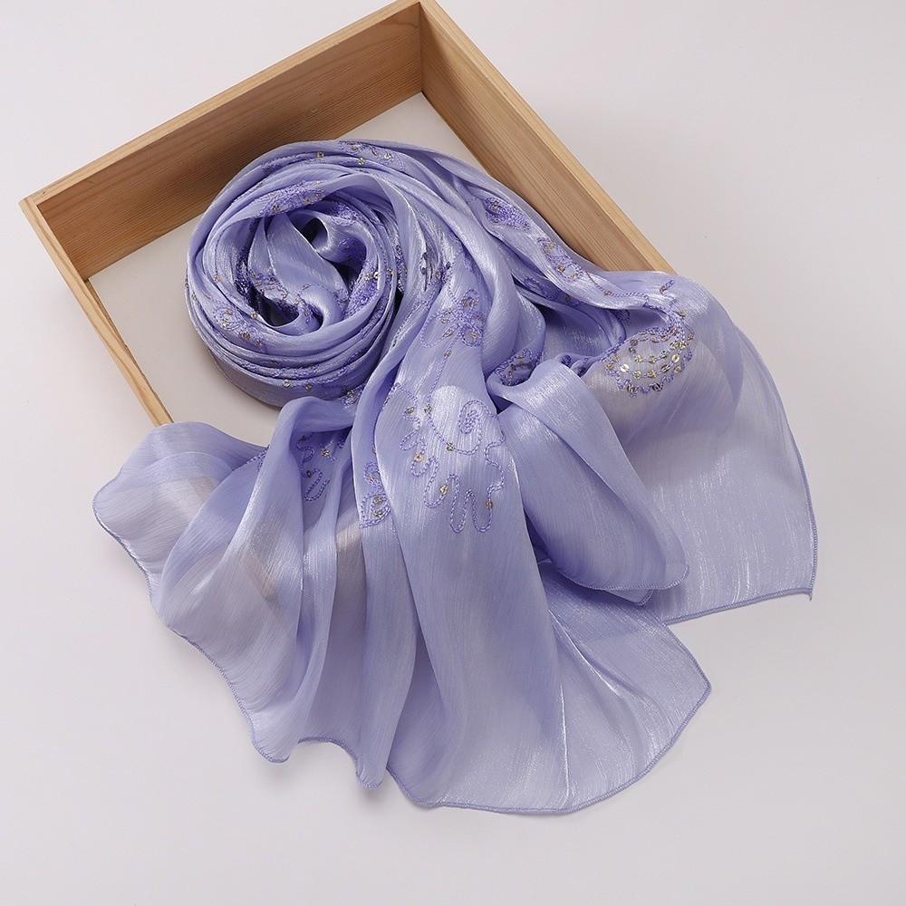 Shimmer Glitter Glitter Chiffon Shawl Elegant Pleated Glitter Shawl Flowy Hijab Shawl  for Women