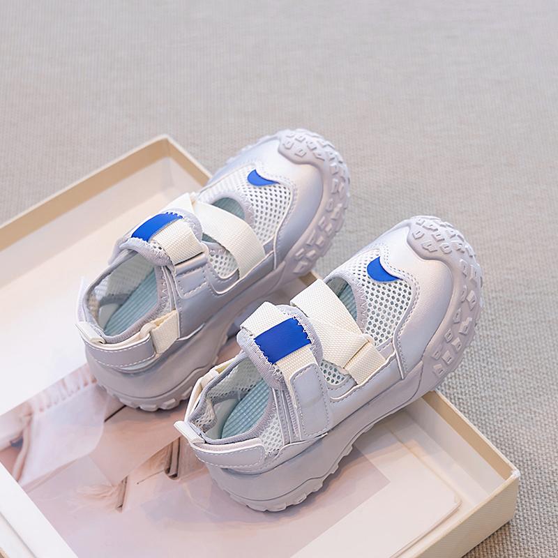 

Мальчики Девочки Спортивные Сандалии 2025 Лето Нескользящая Подошва Малыш Пляжная Обувь Босиком Универсальный Шикарный Комфорт Уличные Кроссовки для Пеших Прогулок 28 серебряный серый