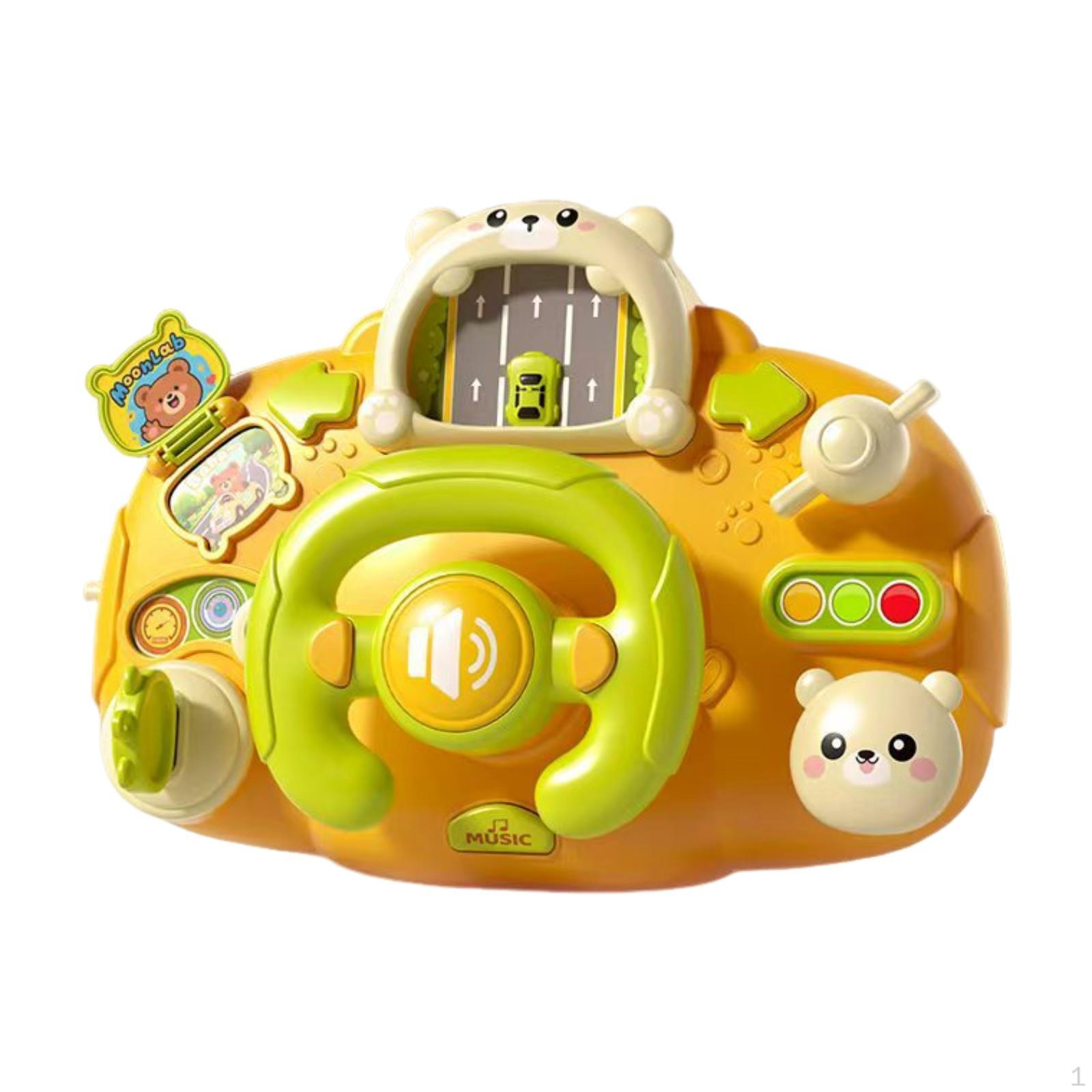 Children s Driving Simulation Steering Wheel, Multifunctional Interactive Controller, Pull-Along жёлтый