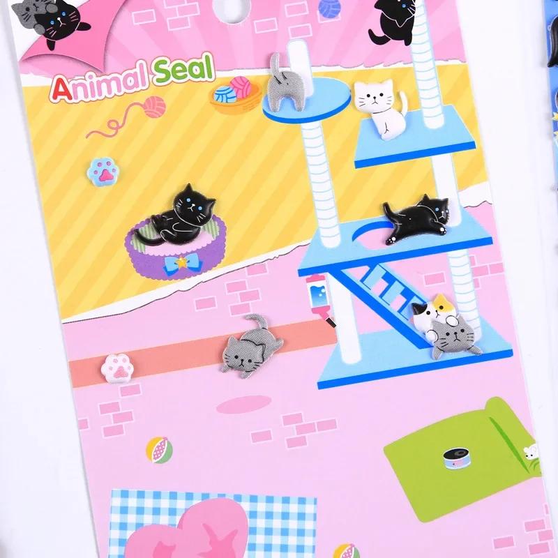 1 stk Kawaii Søt Liten Skum 3D Dekorativt Dyr Skrivesaker Klistremerker Scrapbooking DIY Dagbok Album Klistremerke