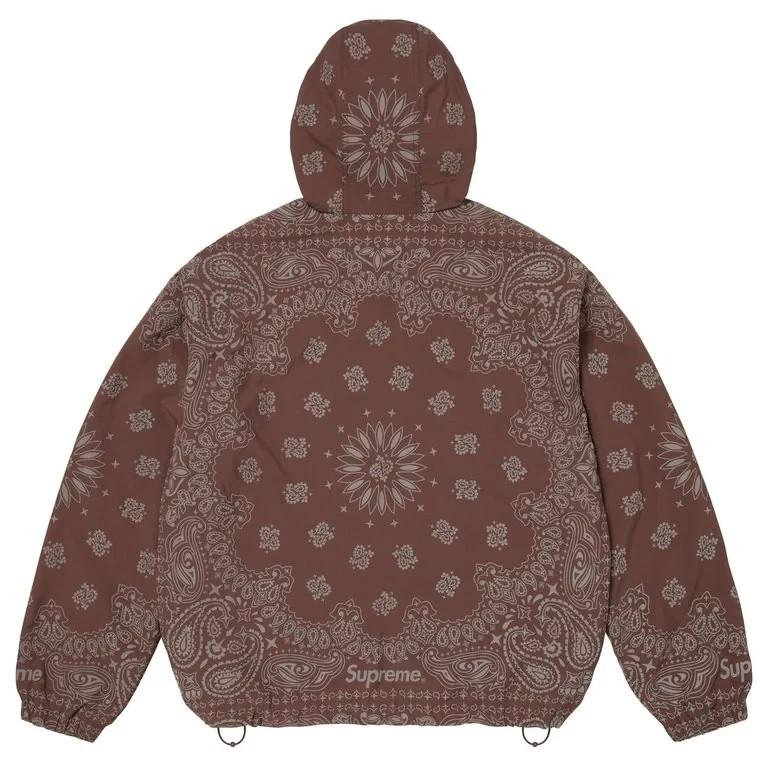 831621 Supreme Reflective Bandana Anorak Brown