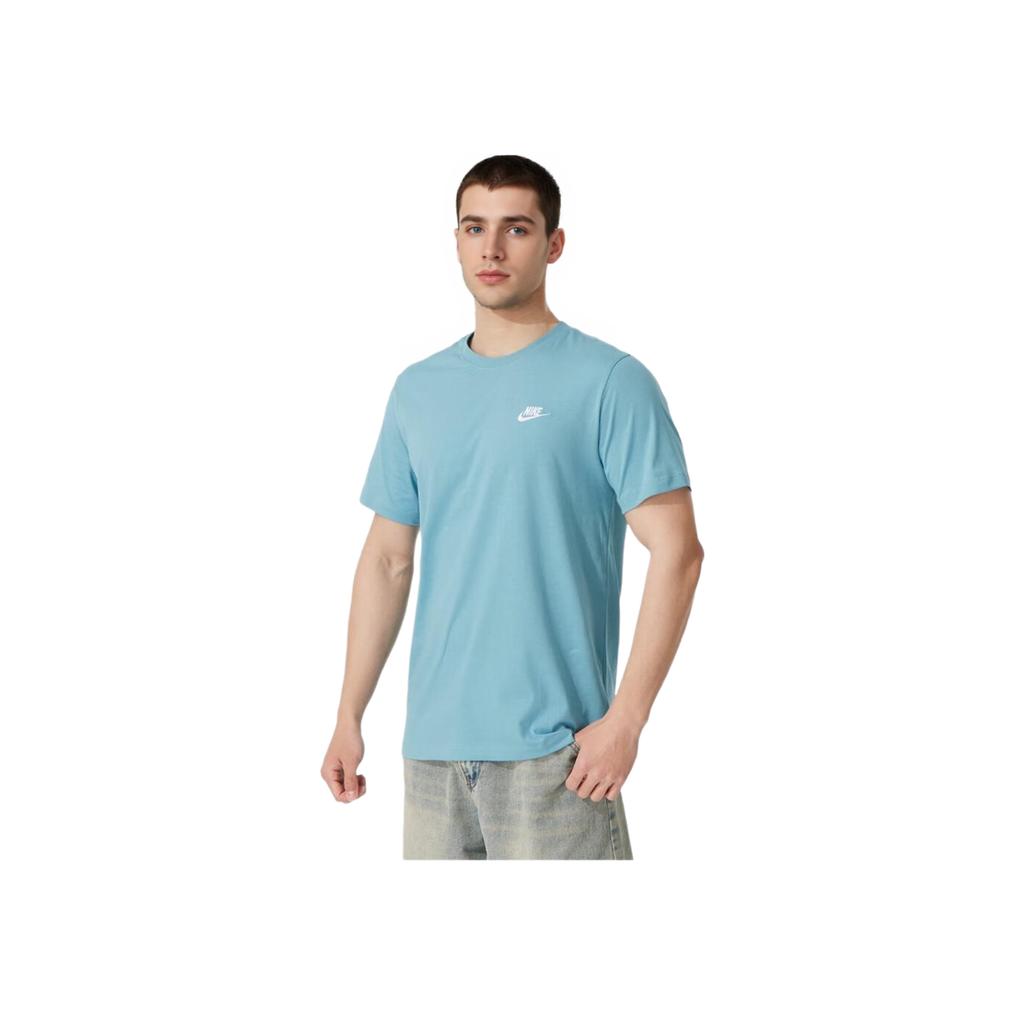 Nike SS25 Markenlogo Buchstaben Rundhals Atmungsaktiv Kurzarm T-Shirt Herren T-Shirts Blau AR4999-465