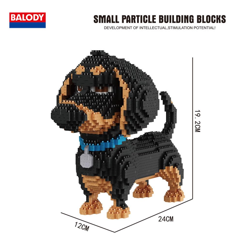 BALODY Block Dog Stavebnice Animal Mini Block Dětské DIY dárek k montáži (Jezevčík)