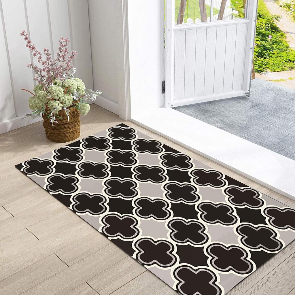 Nordic Style Carpet with Geometric Patterns Simple Rug Living Room Entrance Kitchen Bedroom Anti Slip Mat Home Decoration