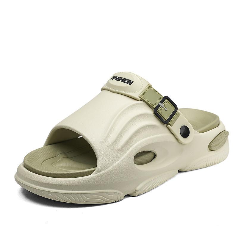 Papuci de vară noi pentru bărbați 2025 cu talpă groasă anti-alunecare, tip șlap cu o bandă, sandale casual de plajă pentru bărbați pentru purtare în interior și exterior