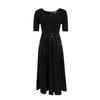 VEROMODA 2025 Fall A-Line Midi Dress with Detachable Waist Belt & Five-Quarter Sleeves