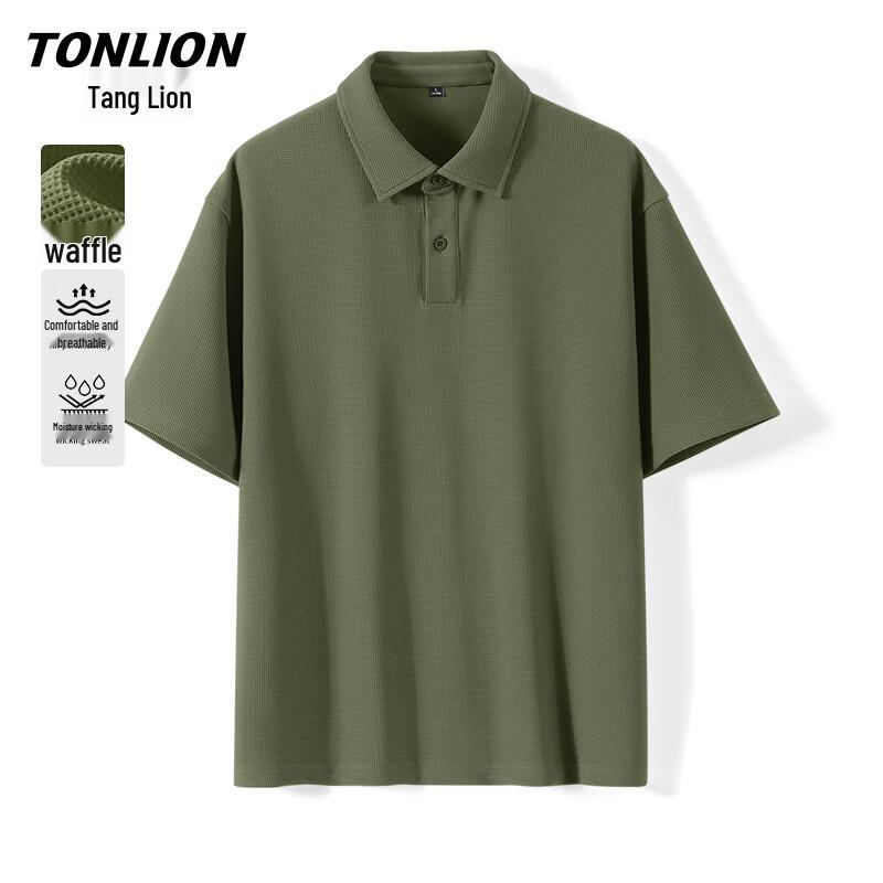 Мужская повседневная универсальная футболка-поло с коротким рукавом TonLion 3XL