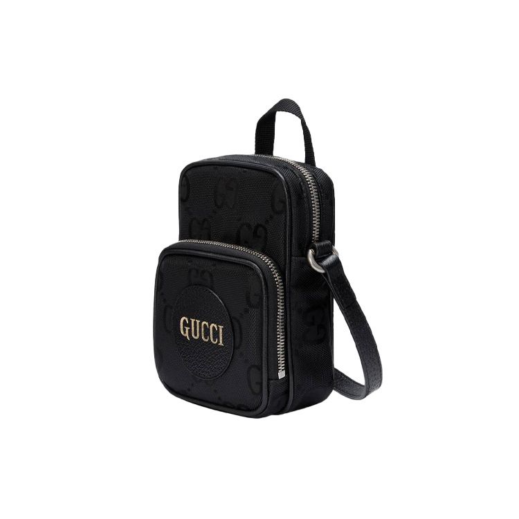 Gucci GG Canvas Leather Mini Crossbody Bag Black Daily Travel 643882-H9HLN-1000