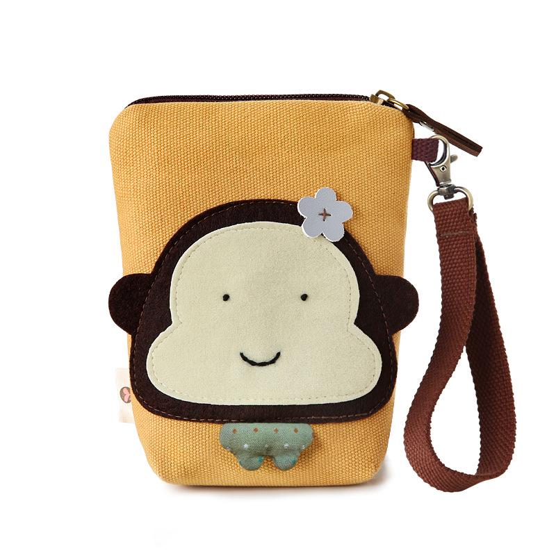 

Маленькая холщовая сумочка для девочек с изображением обезьянки - студенческая сумка для монет и телефона