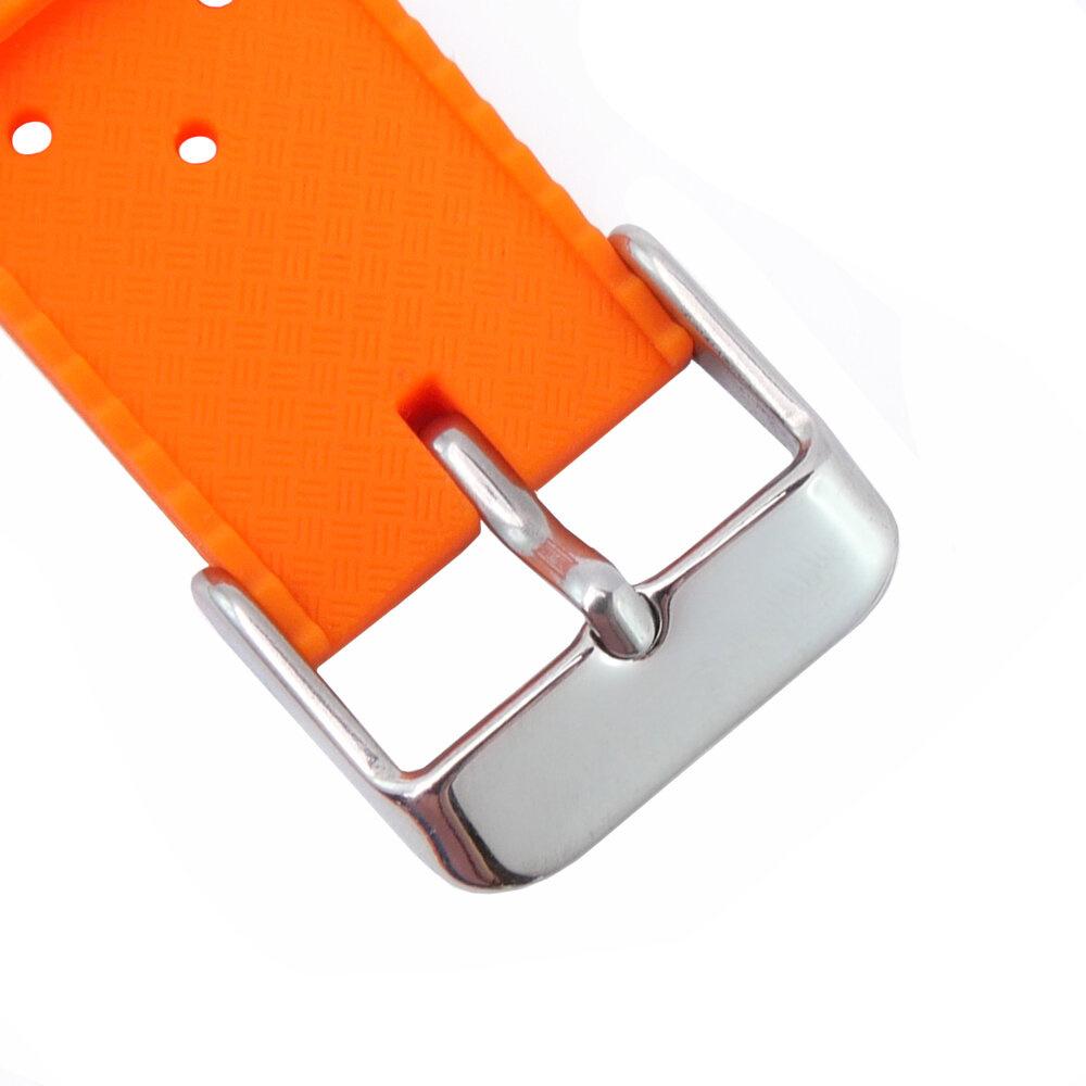 ERBORD Universal Silicone Strap 20mm, Tropic, Orange / Silver Buckle