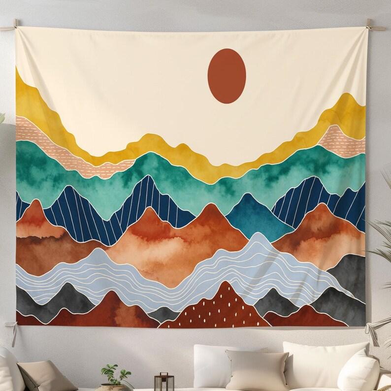 Abstract Mountains tapestry 75x100 чёрный