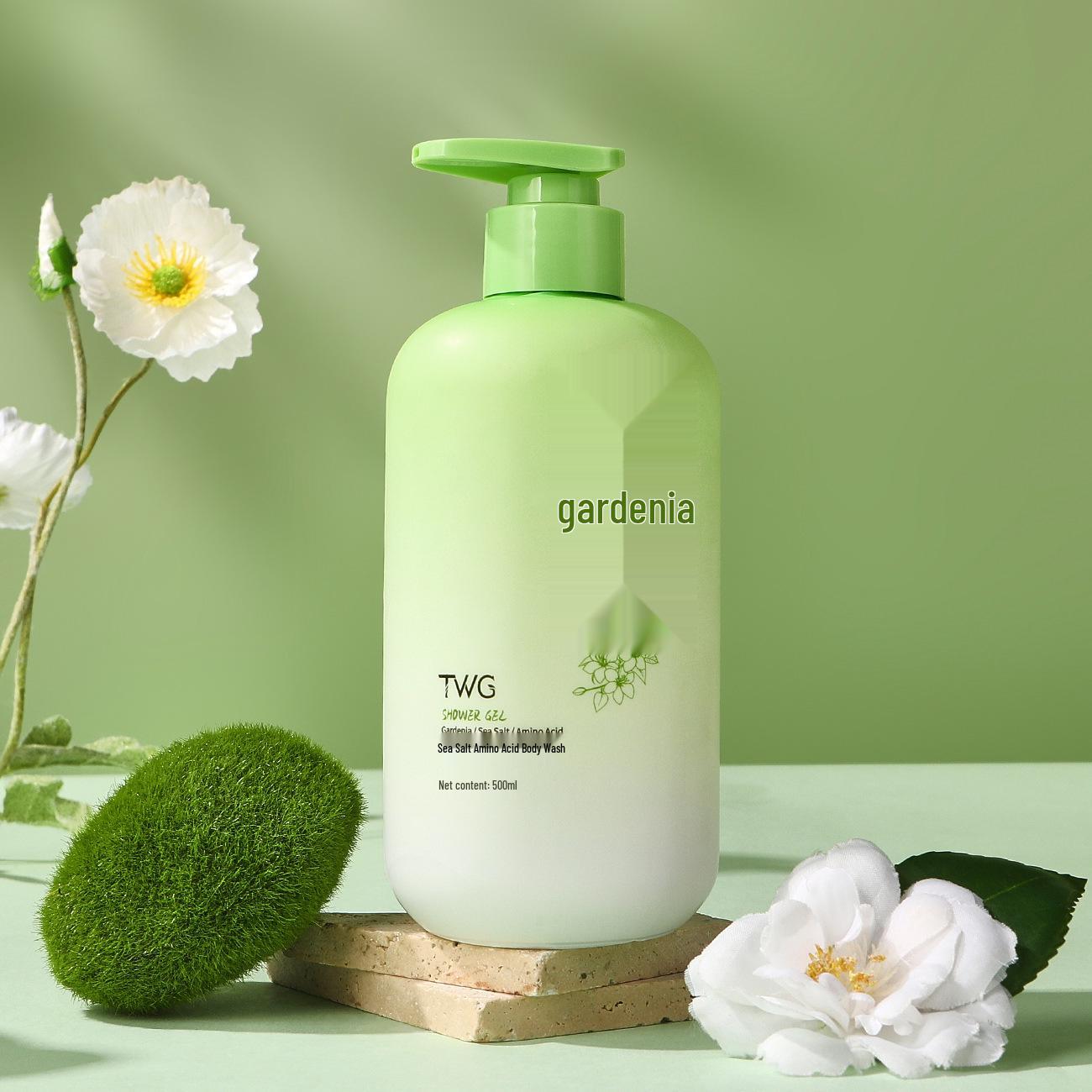 TWG Gardenia Sea Salt Amino Acid Shower Gel with Long-Lasting Fragrance, 500ml