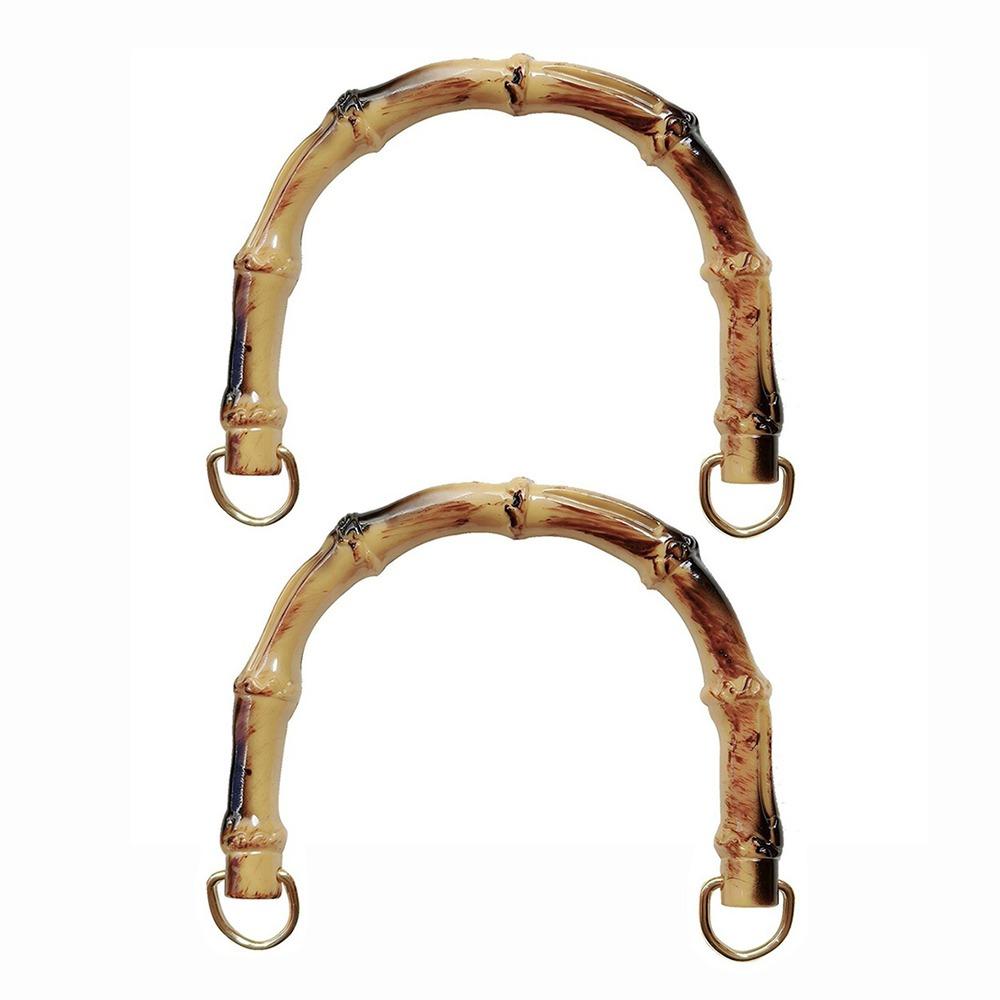 DIY Gebogener Bambus Handtaschengriff Kunststoff Retro Taschengiff Handhebel Verbinderschnalle Taschenteile & Zubehör