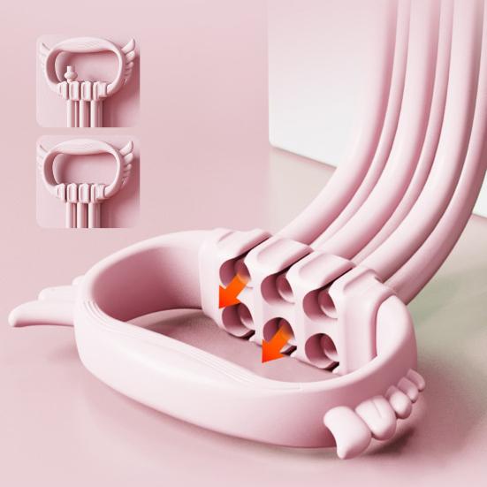 Banda Elástica de Resistência Ajustável em 8 com Alça 6 Tubos Elásticos Banda de Exercício Homens Mulheres Yoga Pilates Braço Costas Ombro Treinamento Corda Elástica