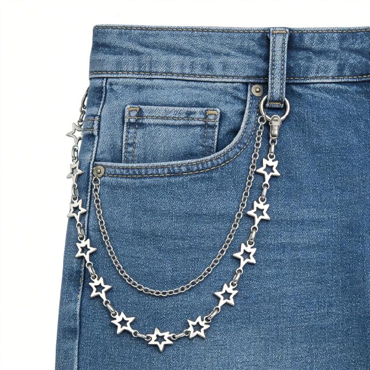 Unique Hollow Star Charm Chain Extender Fashion Jewelry Chain Stainless Steel Texture Perfect for Necklace and Styling