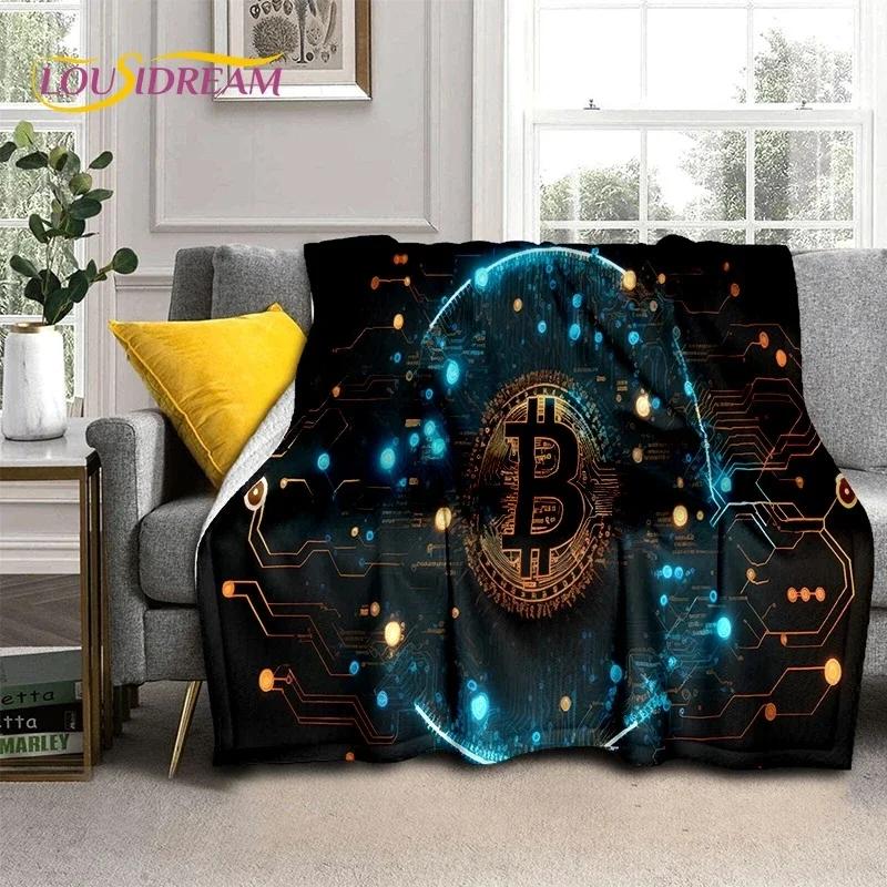 Bitcoin Virtual Currency NFT Soft Flannel Blanket for Beds Bedroom Sofa Picnic,Throw Blanket for Cover Outdoor Leisure Nap Gift
