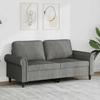 Vidaxl 2-Seater Sofa, Dark Grey, 140 Cm, Upholstered In Velvet