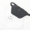 Great PRADA Sling bag Triangle logo Re-Nylon black Safiano leather mens 2VL033 Used