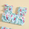Girls' Fresh Floral Two-Piece Bikini Set with High Elasticity