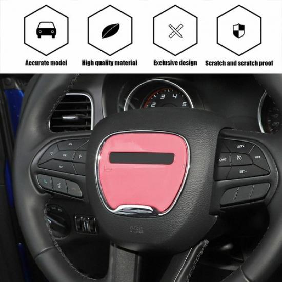 Pink Steering Wheel Center Decor Cover Trim for Dodge Challenger Charger 2015+