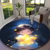 [1pc Stars Office Chair Carpet] Digital Printed Round Rug for Home & Game Room Use, Soft Indoor Sofa Chair Mat