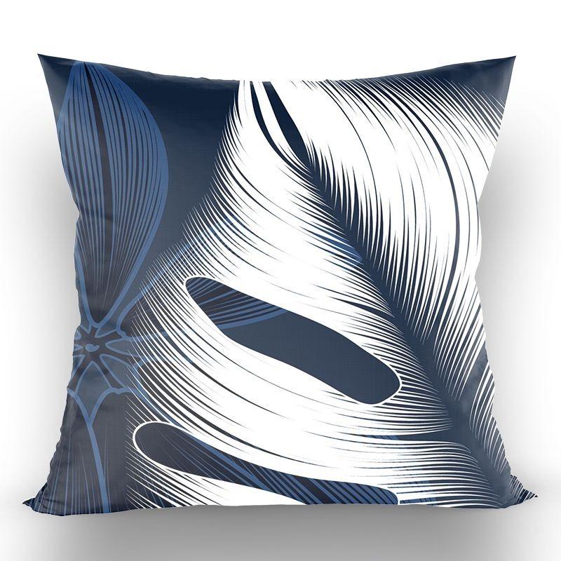 Chinese-Style High-End Modern Throw Pillow Cover, Black With Gold Foil Floral And Lotus Design, Suitable For Living Room Sofa