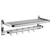 Stainless Steel Wall-Mounted Towel Rack Set Bathroom Toilet Space Saving Foldable Holder Modern Minimalist Design