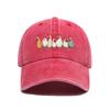 Hot Thanksgiving Flock Logo Print Washed Retro Print Baseball Cap Dad Hat Dad Hat