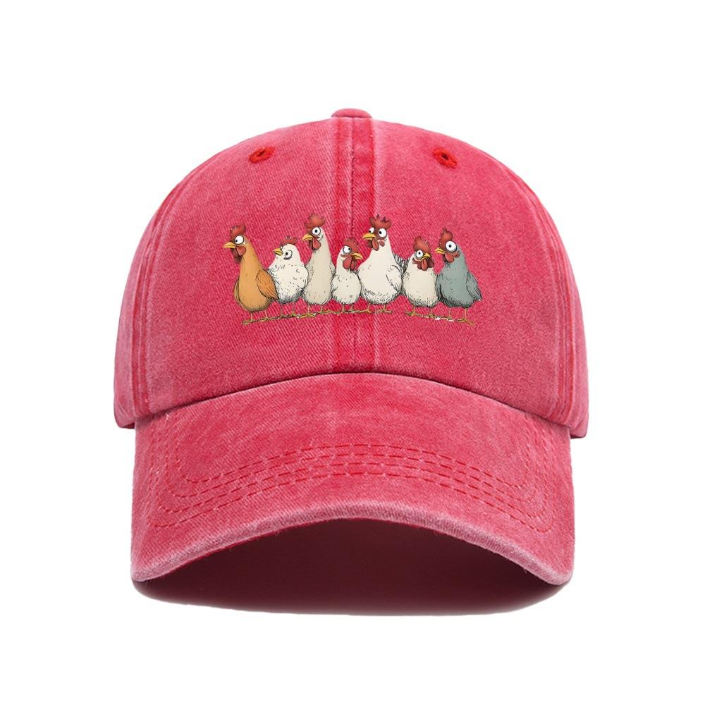 Hot Thanksgiving Flock Logo Print Washed Retro Print Baseball Cap Dad Hat Dad Hat