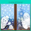 Snowflake And Christmas Santa Static Decal With Snowman For Decoration Window