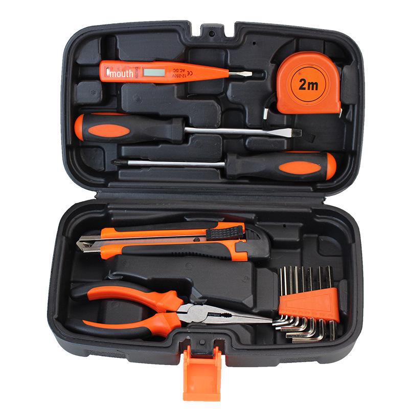 Household Hardware Tool Set: Electric & Impact Drill Combo with Toolbox for Vehicle Repair