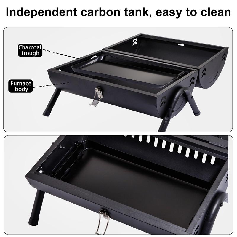 Portable Charcoal Grill,Tabletop Charcoal Grill,BBQ Grill for Outdoor Cooking Camping,Picnics,Backyard,Balcony
