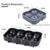Large Sphere Ice Cube Molds 4/8 Grid Whiskey  Mold Leak-free Round  Cube Mold Easy Fill & Release  Ball Maker Tools