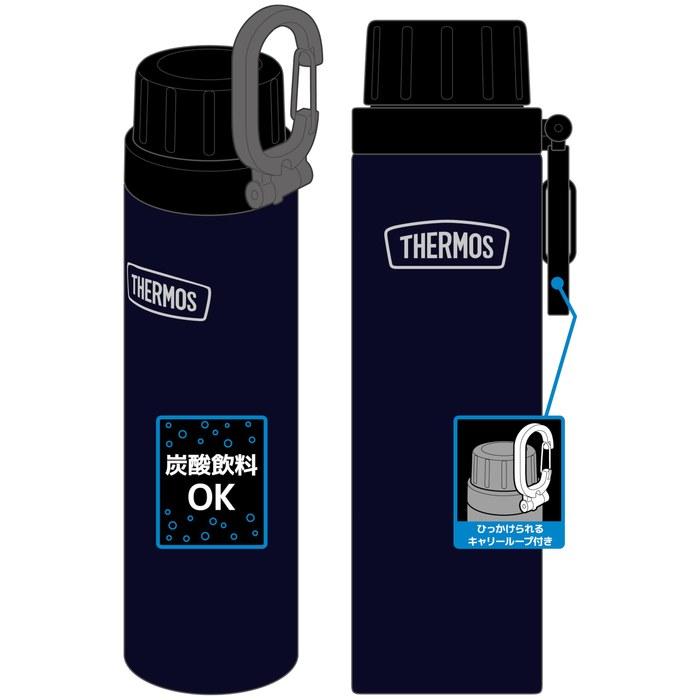 Thermos Outdoor Series Water Bottle - Cold Drink Bottle with Carry Loop - 500ml - Midnight Blue - RBAA-500 MDB