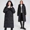 New fashionable versatile long knee-over hooded cotton-padded jacket in winter loose and thick warm cotton-padded jacket